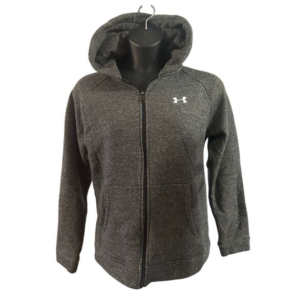 Under Armour MensHeather Gray Rival Terry Full-Zip Hoodie Sweatshirt Medium - Picture 1 of 5